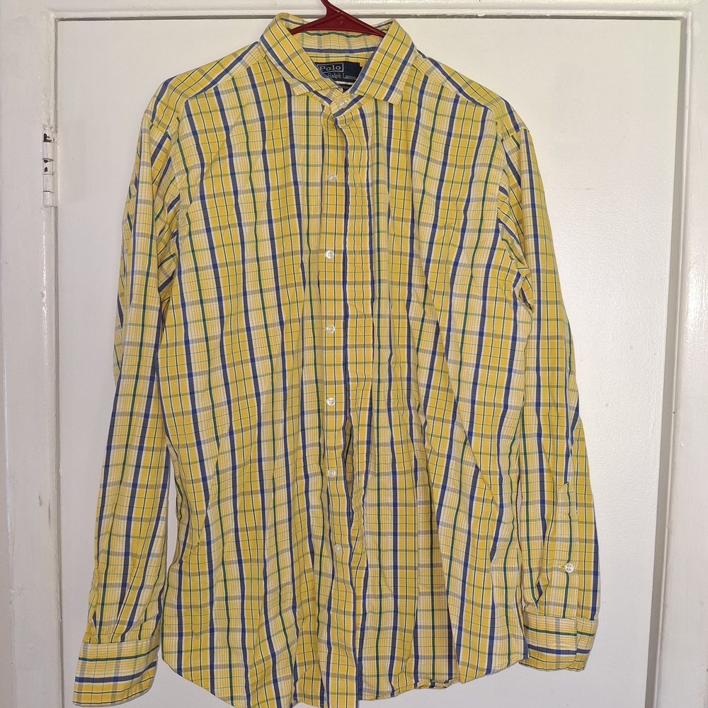 Polo Ralph Lauren Yellow and Blue Plaid Shirt